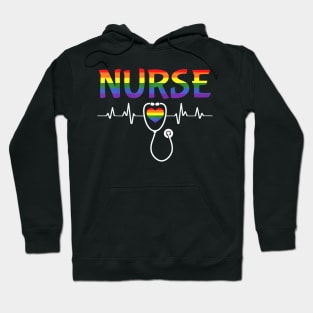 Nurse LGBTQ Gay Pride Flag Registered Nursing RN Hoodie